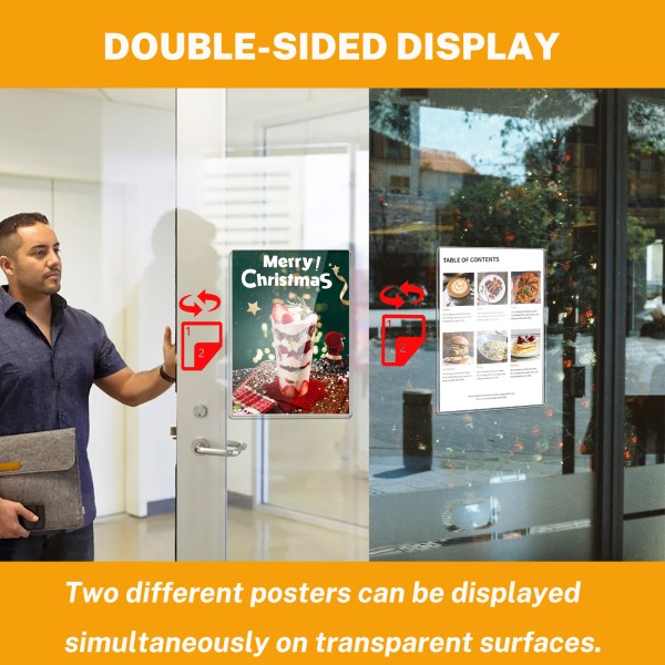 5-Pack Magnetic Sign Holders 8.5x11" - Clear Plastic Sleeves With Magnets & Adhesive Strips For Wall/Door